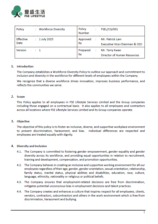 Workforce Diversity Policy
